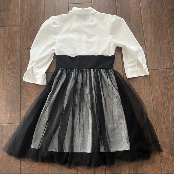 Black and White Vero Moda Calla Tulle Shirt Dress size Medium - Picture 6 of 7